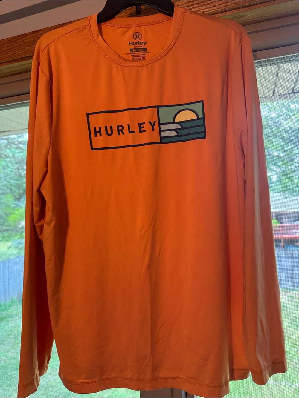 Hurley Bright Orange Long Sleeve Graphic Tee